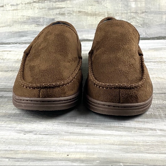 Men’s Moccasin Slipper House Shoe Indoor Outdoor Foam Hard Sole Cozy Loafer - Picture 4 of 16